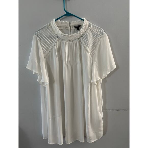 Torrid Womens Georgette Blouse Size 2X White Flowy Lightweight Neutral Office - Picture 1 of 6